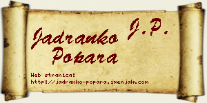 Jadranko Popara vizit kartica